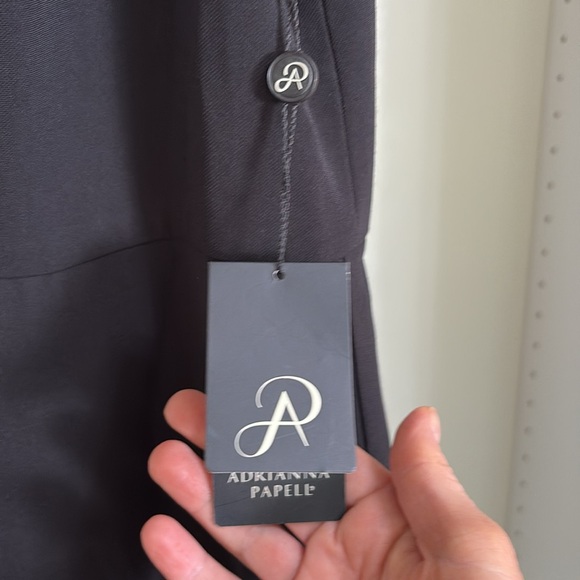 Adrianna Papell Black and White Colorblock Sleeveless Overlay Jumpsuit - Picture 4 of 4